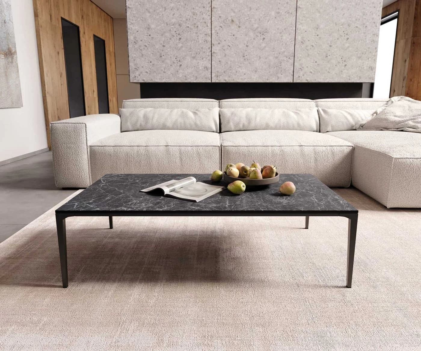DELIFE Couchtisch Levente Keramik Anthrazit Schwarz Metall - Bild 3