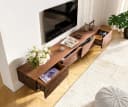 DELIFE Lowboard Wyatt Massivholz Akazie Braun 4 Schubladen Bild 3