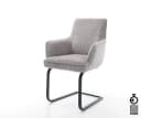 DELIFE Polsterstuhl Heira-Flex Schwarz Silbergrau Cord Freischwinger Bild 1