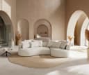 DELIFE Big-Sofa Edina Bouclé Creme-Weiß Bild 1
