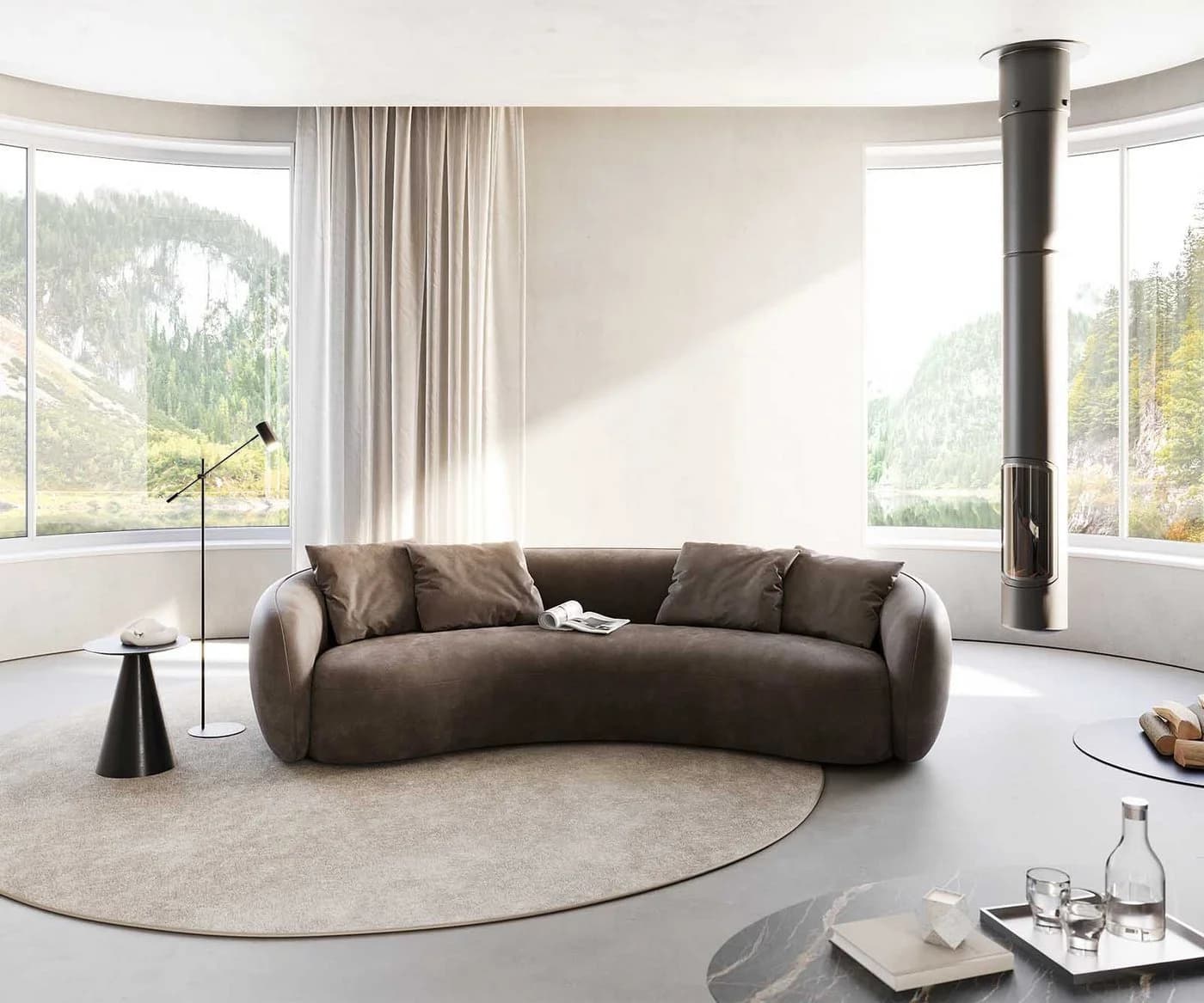 DELIFE 3-Sitzer Sofa Larna Taupe Vintage Mikrofaser