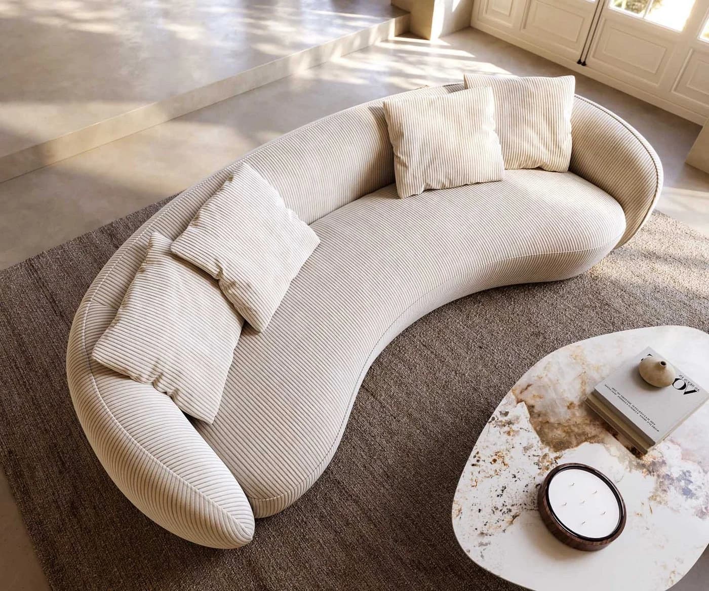 DELIFE 3-Sitzer Larna Sofa Beige Cord - Bild 4
