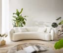 DELIFE 3-Sitzer Larna Sofa Bouclé Creme-Weiß mit 4 Kissen Bild 2