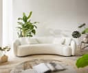 DELIFE 3-Sitzer Larna Sofa Bouclé Creme-Weiß mit 4 Kissen Bild 3