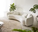 DELIFE 3-Sitzer Larna Sofa Bouclé Creme-Weiß mit 4 Kissen Bild 4