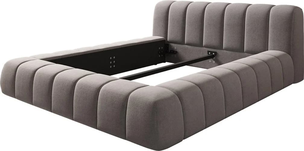 DELIFE Polsterbett Cutio Mikrofaser Grau 140x200 cm