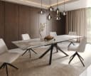 DELIFE Esstisch Edge Keramik Ausziehbar Weiß-Beige Schwarz Bild 2