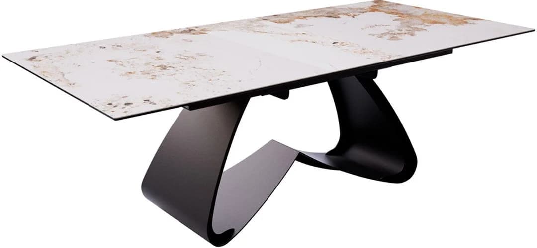 DELIFE Esstisch Edge Keramik Schwarz Ausziehbar