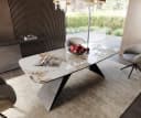 DELIFE Esstisch Edge Bootform Keramik Weiß-Beige Bild 1