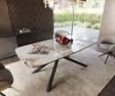 DELIFE Esstisch Edge Bootform Keramik Weiß-Beige 200x100 Bild 1