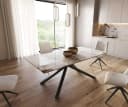 DELIFE Esstisch Edge Keramik Minas Melange Weiß-Beige Schwarz Bild 1