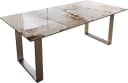 DELIFE Esstisch Edge Keramik Minas Melange Weiß-Beige Edelstahl Bild 2