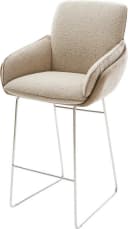 DELIFE Barhocker Luan-Flex mit Armlehnen Edelstahl Materialmix Grau Bild 1