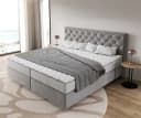 DELIFE Boxspringbett Dream-Great Grau Mikrofaser TFK Matratze Bild 4