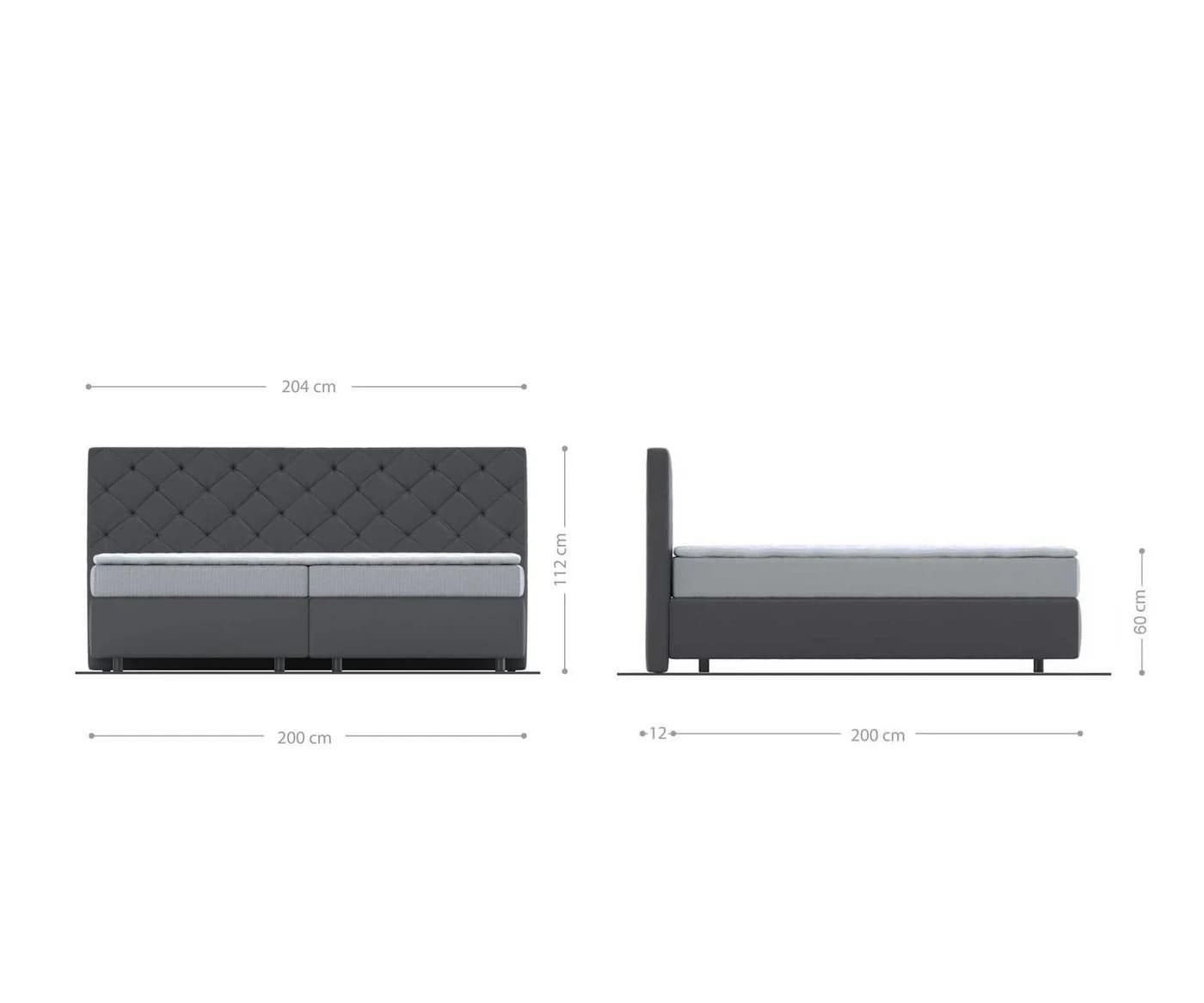 DELIFE Boxspringbett Dream-Great Grau Mikrofaser TFK Matratze - Bild 5