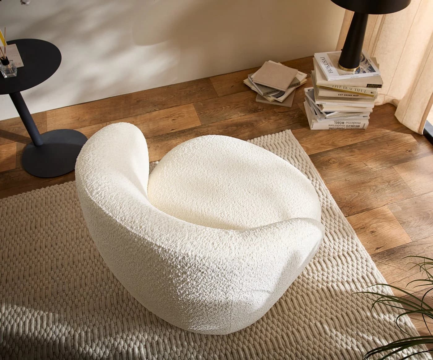 DELIFE Cocktailsessel Pulo Bouclé Weiß - Bild 5