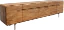 DELIFE Lowboard Anaya Akazie Natur 220 cm 4 Türen 2 Schubladen L-Fuß Edelstahl Bild 1