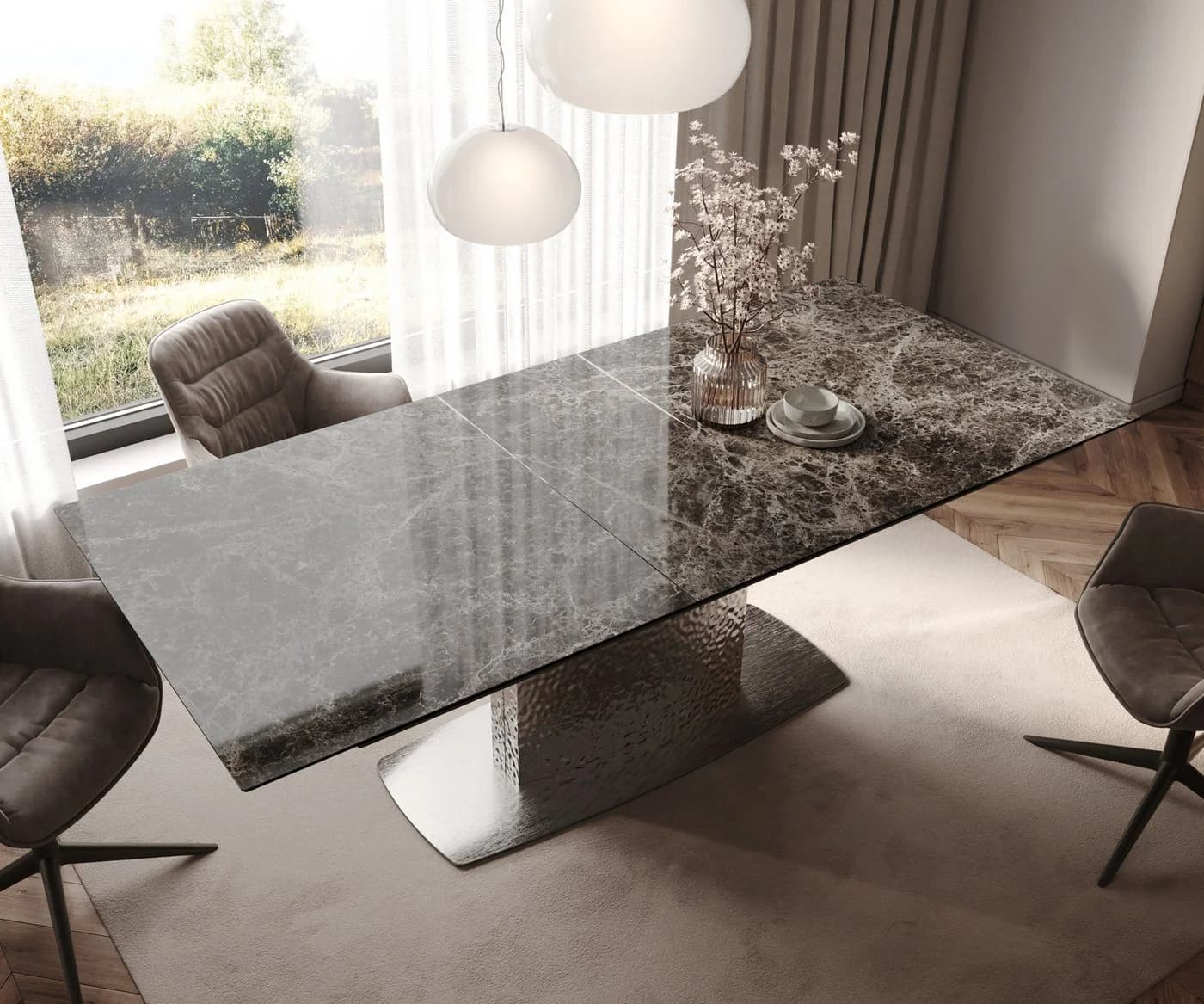 DELIFE Esstisch Edge Keramik Ausziehbar Emperador Extra - Bild 5
