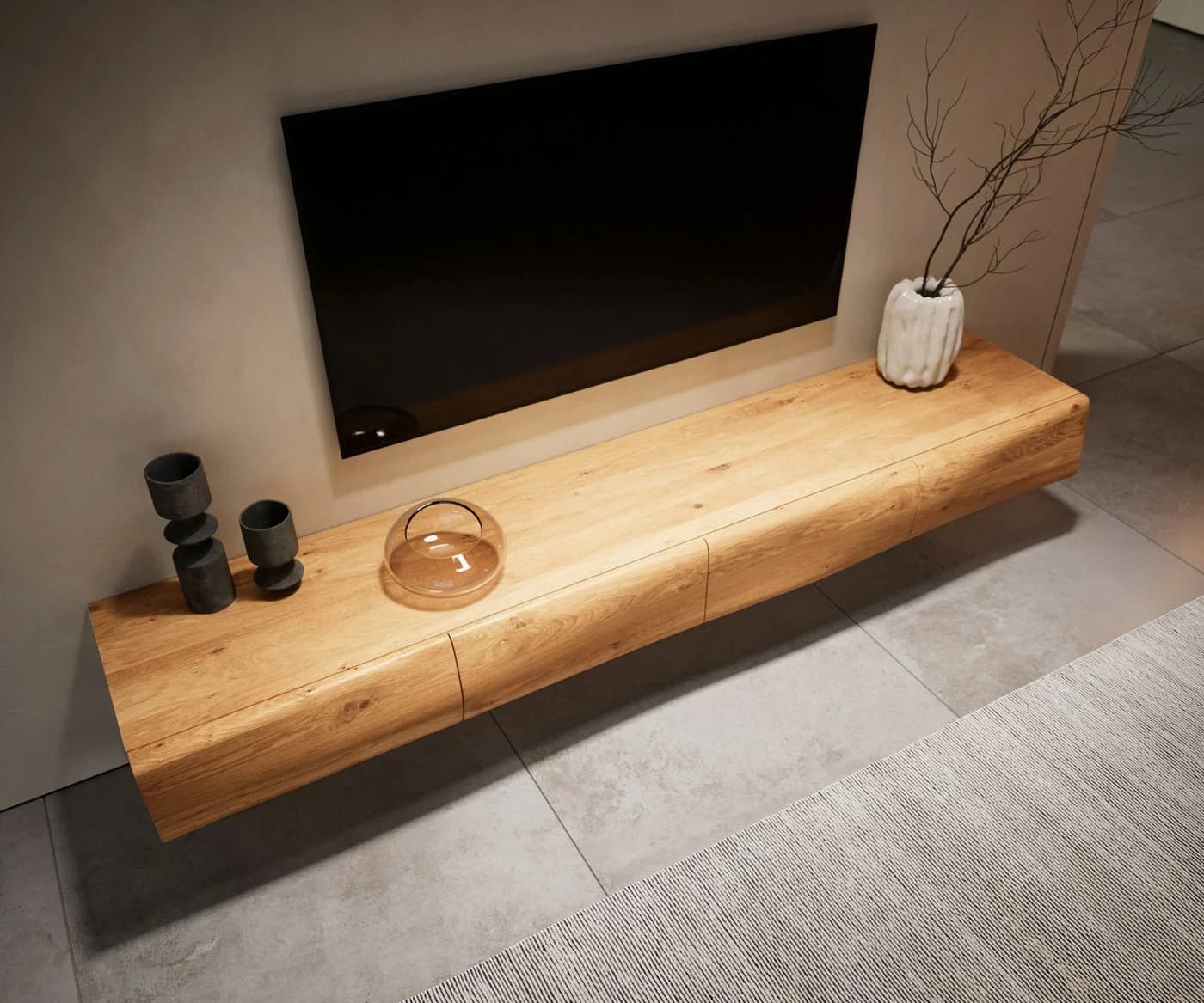DELIFE Lowboard New Live-Edge Eiche Natur 4 Türen schwebend - Bild 3