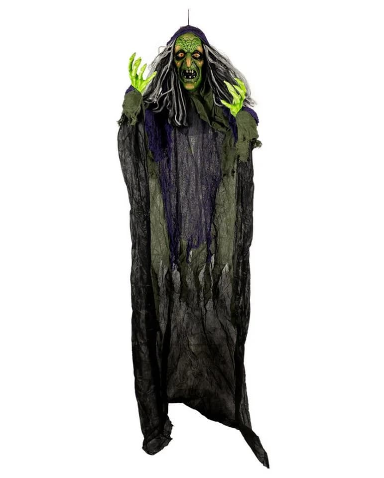 Horror-Shop Hexe mit Schütteleffekt, Sound & Licht 182cm - Bild 2