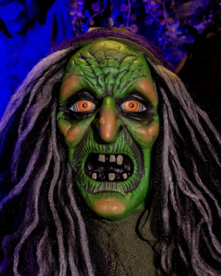 Horror-Shop Hexe mit Schütteleffekt, Sound & Licht 182cm - Bild 3