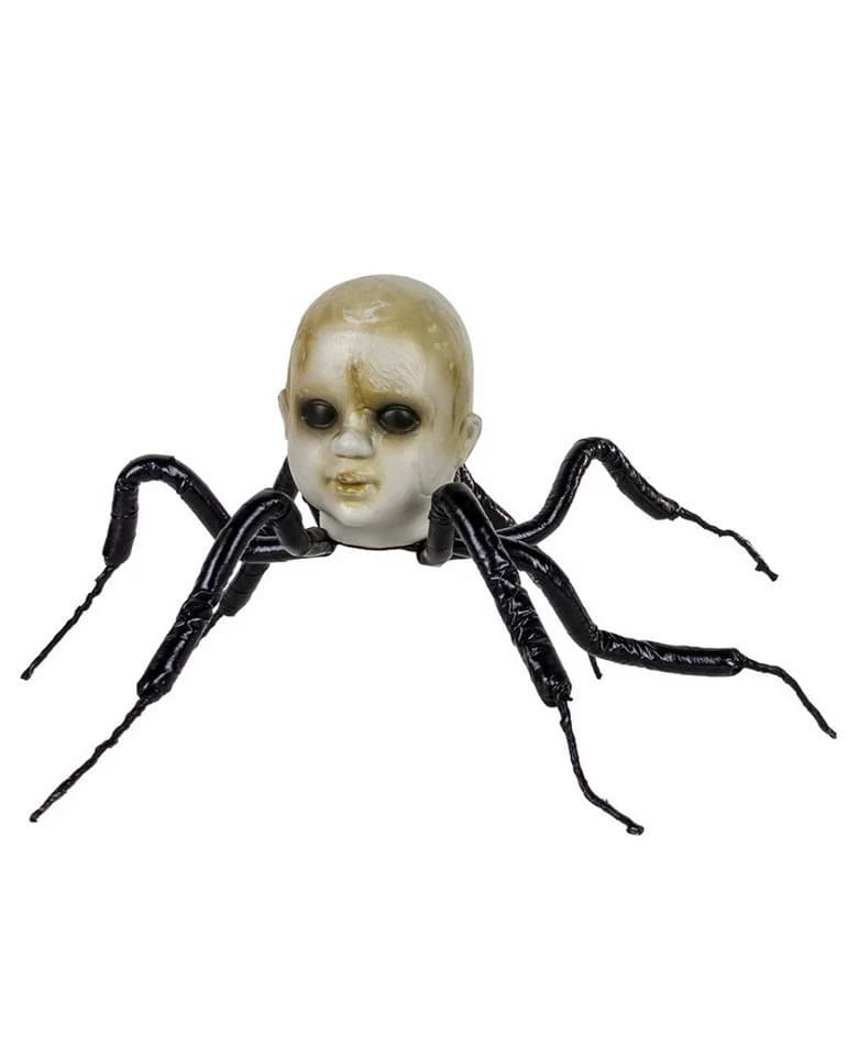Horror-Deko Spinne mit Puppenkopf 60cm Schwarz - Bild 4