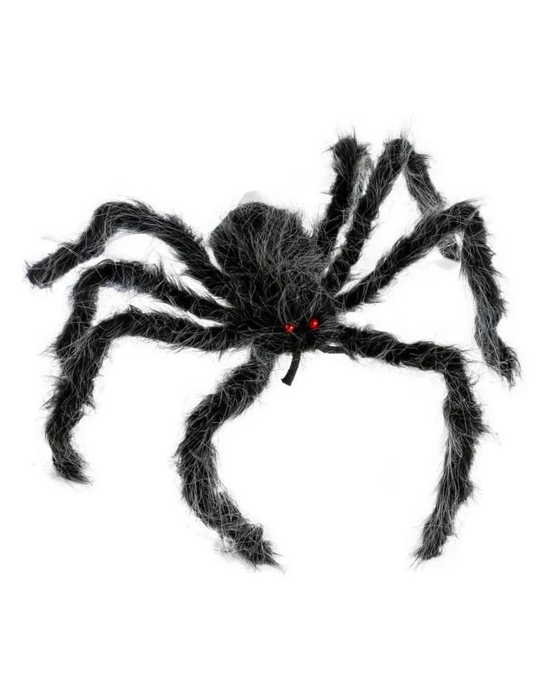Horror-Shop Deko-Spinne Schwarz-Grau Halloween Deko - Bild 2