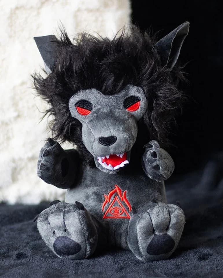 Horror-Shop Plüschfigur Schwarzer Gothic Werwolf Kuscheltier