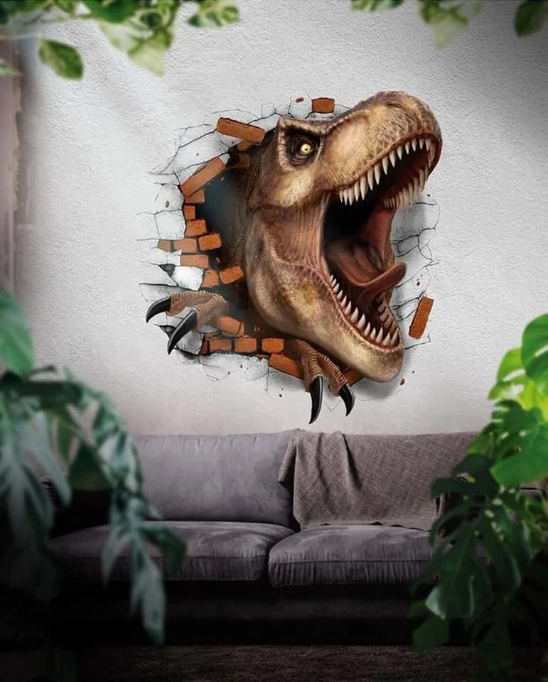 Horror-Shop T-Rex Wandtattoo Dinosaurier Deko 70x80 cm