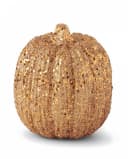 Horror-Shop Glitzer Kürbis Deko Orange Schwarz Gold Halloween Bild 2