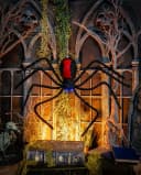 Horror-Shop Animatronic Spinne Schwarz-Rot mit Leuchtaugen Bild 1