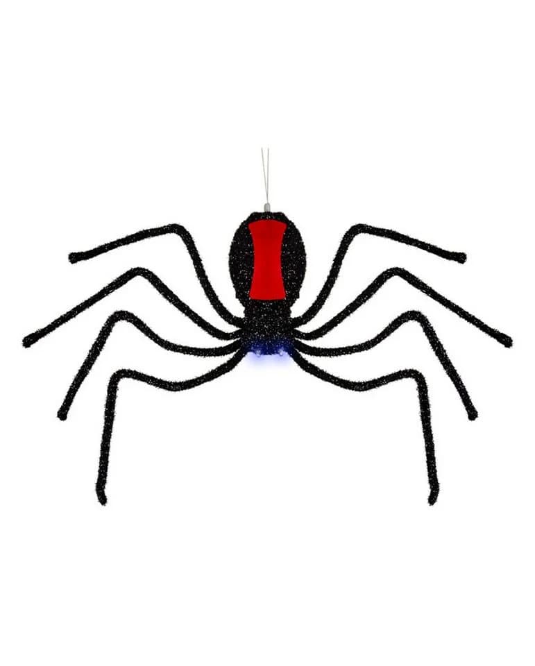 Horror-Shop Animatronic Spinne Schwarz-Rot mit Leuchtaugen - Bild 2