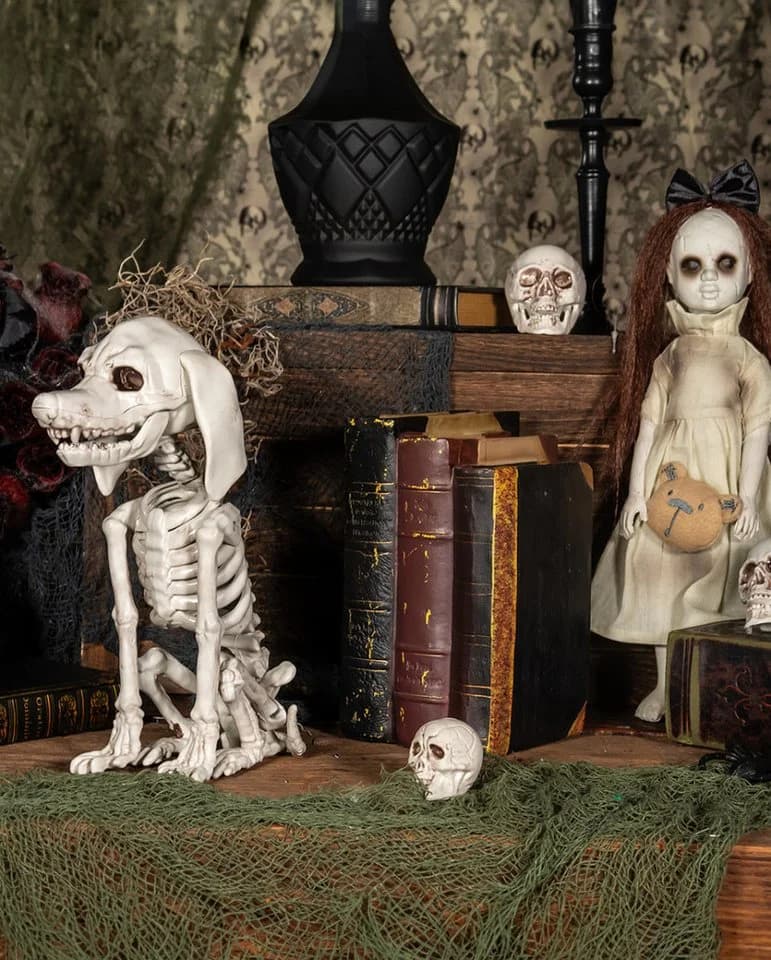 Horror-Shop Dekoobjekt Pudel Hundeskelett Halloween Dekoration - Bild 3