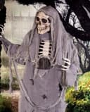 Horror-Shop Animatronic Skelett Reaper Halloween Dekofigur Grau/Beige/Schwarz Bild 3