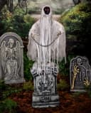 Horror-Shop Dekoobjekt Grabstein mit Kettengeist Halloween Animatronic 130cm Bild 1