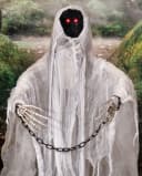 Horror-Shop Dekoobjekt Grabstein mit Kettengeist Halloween Animatronic 130cm Bild 3