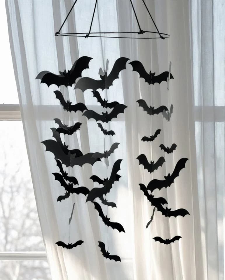 Horror-Shop Gothic Fledermaus Mobile Schwarz Dekoobjekt