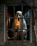 Horror-Shop Dekoobjekt Fake Halloween Fenster mit Gespenst Bild 1