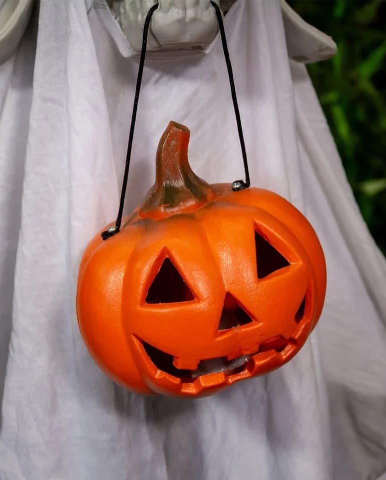Halloween Skelett Geisterhund Deko mit leuchtendem Kürbis - Bild 5