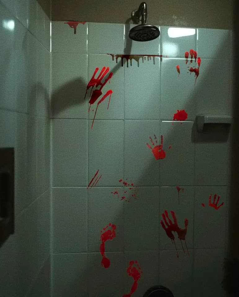 Horror-Shop Dekoobjekt Blutige Fußabdrücke & Blutspuren Set 36-teilig