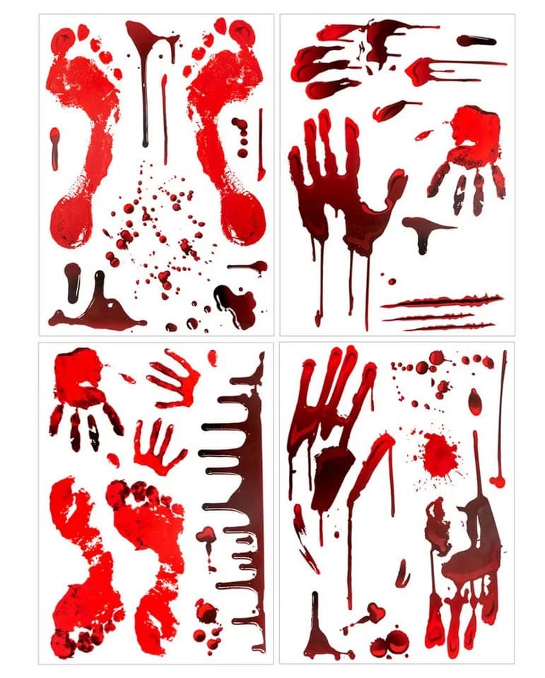 Horror-Shop Dekoobjekt Blutige Fußabdrücke & Blutspuren Set 36-teilig - Bild 2