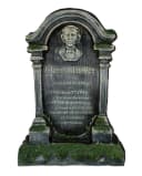 Horror-Shop Halloween Grabstein Edgar A. Poe mit Erdspieß Grau/Grün Bild 2