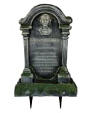Horror-Shop Halloween Grabstein Edgar A. Poe mit Erdspieß Grau/Grün Bild 3