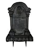 Horror-Shop Halloween Grabstein Edgar A. Poe mit Erdspieß Grau/Grün Bild 5