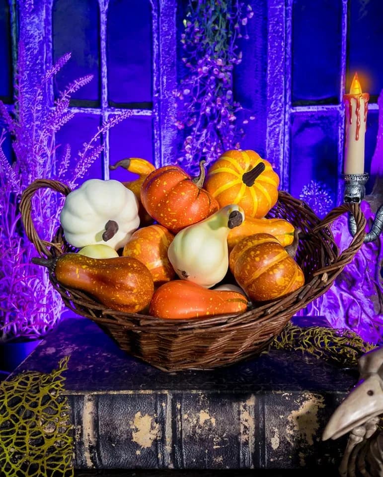 Horror-Shop Zierkürbis Deko 20er-Set Herbstfarben Kunststoff