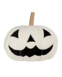 Horror-Shop Dekokissen Weißer Grinsender Kürbis 3D Halloween Bild 2