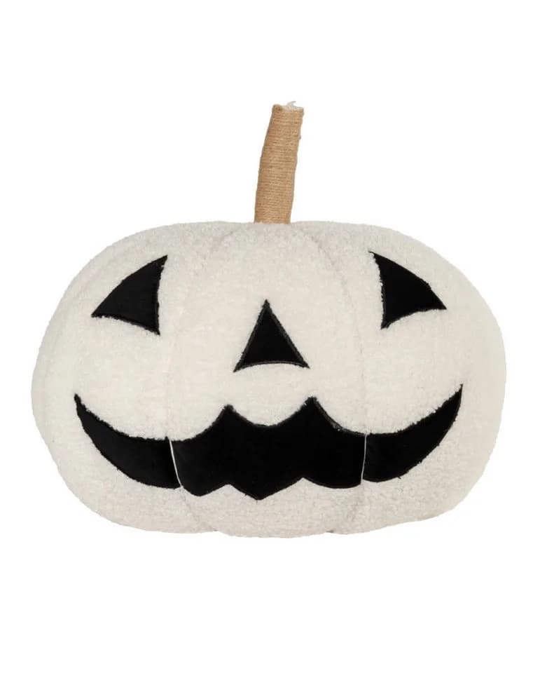 Horror-Shop Dekokissen Weißer Grinsender Kürbis 3D Halloween - Bild 2