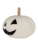 Horror-Shop Dekokissen Weißer Grinsender Kürbis 3D Halloween Bild 3