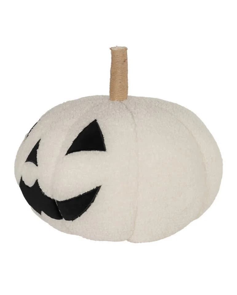 Horror-Shop Dekokissen Weißer Grinsender Kürbis 3D Halloween - Bild 3