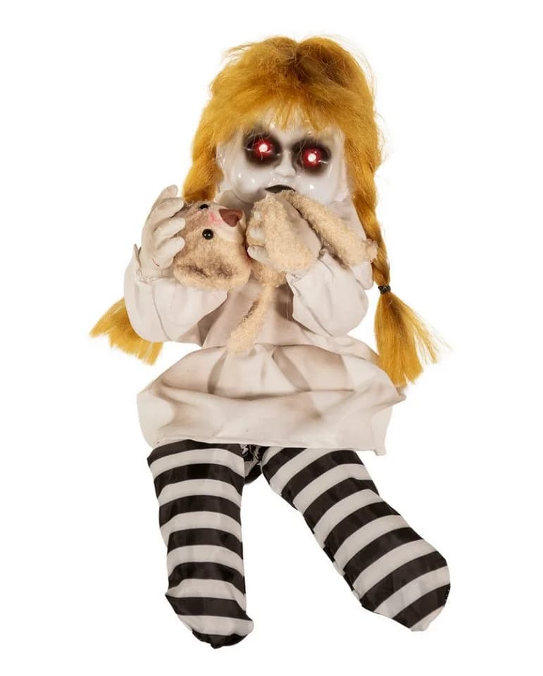 Horror-Shop Dekofigur Teddybear Killing Sally Soundaktiviert Schwarz/Weiß - Bild 2